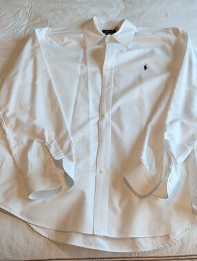 Polo by Ralph Lauren White Oxford Shirt with Navy Pony Logo